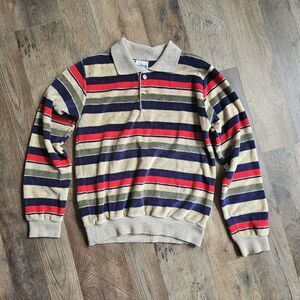 80s Striped Velour Pullover – Vintage Our Gang by Healthy Tex